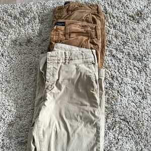 Three pairs of American eagle khakis